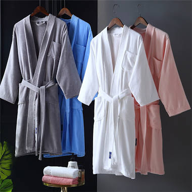 Wholesale Custom Cutpie Velvet Cotton Or Polyester Bathrobe for Hotel Image