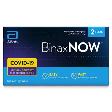 Abbott BinaxNOW Rapid Self-Test at Home Kit for COVID-19 Image